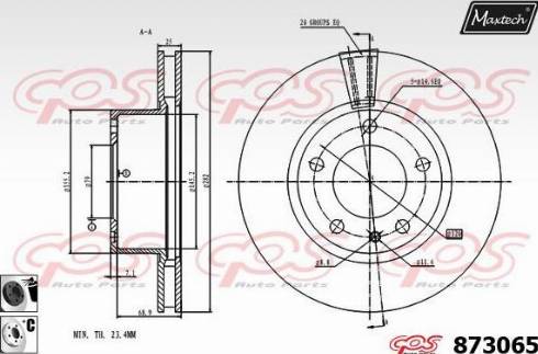 Maxtech 873065.6060 - Disc frana aaoparts.ro