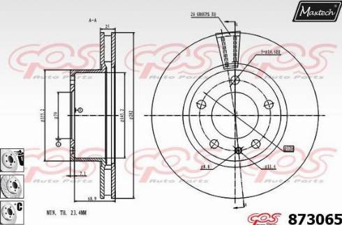 Maxtech 873065.6880 - Disc frana aaoparts.ro