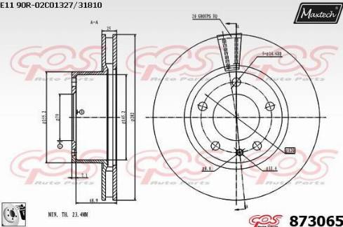 Maxtech 873065.0080 - Disc frana aaoparts.ro