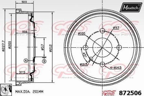 Maxtech 872506.0080 - Tambur frana aaoparts.ro