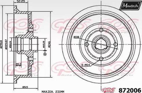 Maxtech 872006.0000 - Tambur frana aaoparts.ro