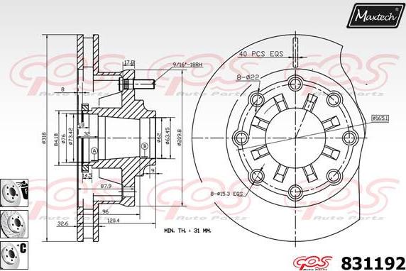 Maxtech 72954067 - Piston, etrier frana aaoparts.ro