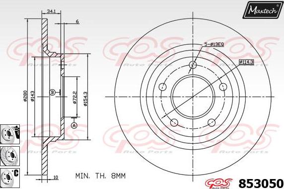 Maxtech 72957036 - Piston, etrier frana aaoparts.ro