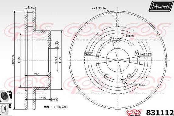 Maxtech 72718004 - Element actionare. etrier frana de parcare aaoparts.ro