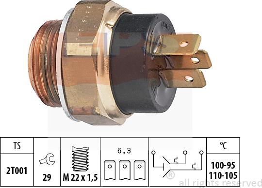 MDR EPS-1850 619 - Comutator temperatura, ventilator radiator aaoparts.ro