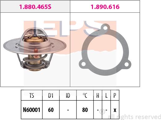 MDR EPS-1880 465 - Termostat,lichid racire aaoparts.ro