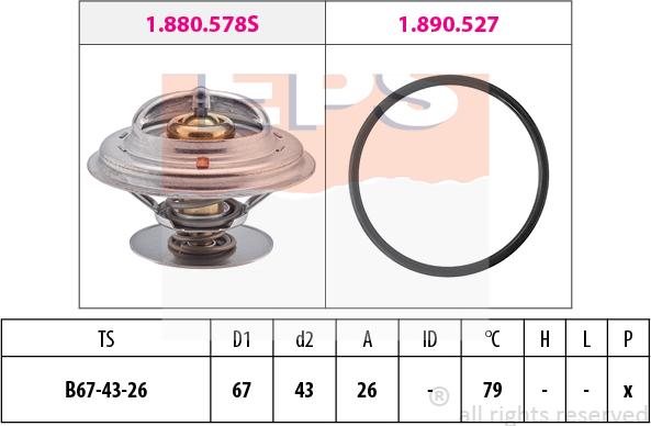 MDR EPS-1880 577 - Termostat,lichid racire aaoparts.ro