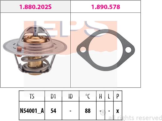 MDR EPS-1880 358 - Termostat,lichid racire aaoparts.ro