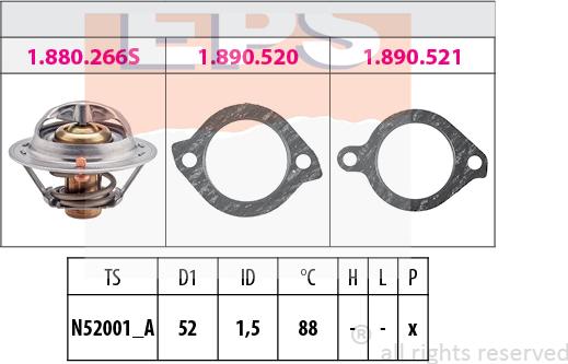 MDR EPS-1880 384 - Termostat,lichid racire aaoparts.ro