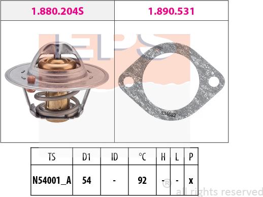 MDR EPS-1880 204 - Termostat,lichid racire aaoparts.ro