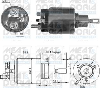 Meat & Doria 46067 - Solenoid, electromotor aaoparts.ro
