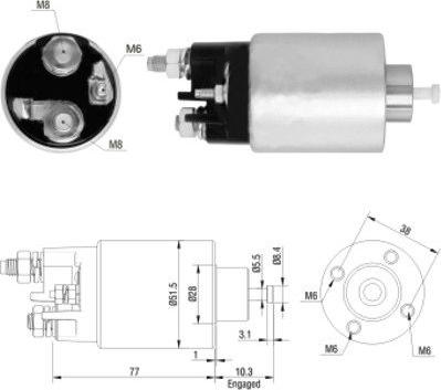 Meat & Doria 46157 - Solenoid, electromotor aaoparts.ro