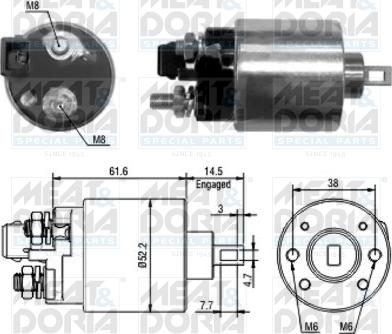 Meat & Doria 46123 - Solenoid, electromotor aaoparts.ro