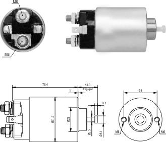 Meat & Doria 46305 - Solenoid, electromotor aaoparts.ro