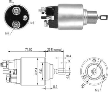 Meat & Doria 46308 - Solenoid, electromotor aaoparts.ro