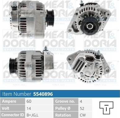 Meat & Doria 5540896 - Generator / Alternator aaoparts.ro