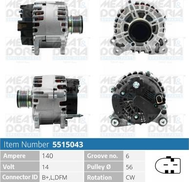 Meat & Doria 5515043 - Generator / Alternator aaoparts.ro