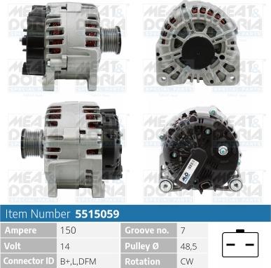 Meat & Doria 5515059 - Generator / Alternator aaoparts.ro