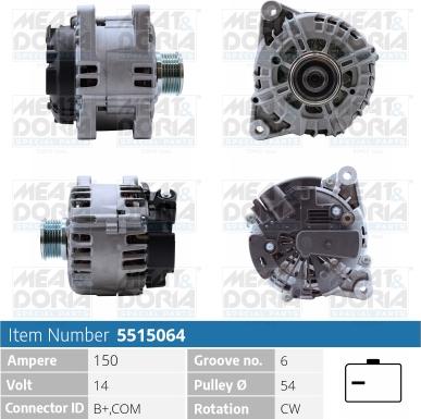 Meat & Doria 5515064 - Generator / Alternator aaoparts.ro