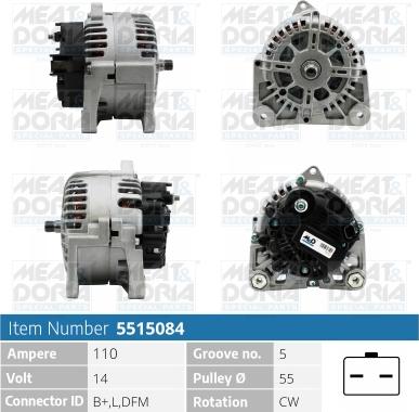 Meat & Doria 5515084 - Generator / Alternator aaoparts.ro