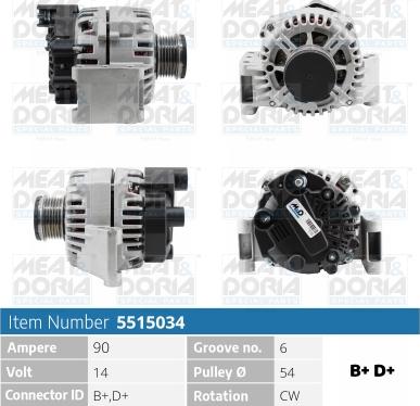 Meat & Doria 5515034 - Generator / Alternator aaoparts.ro