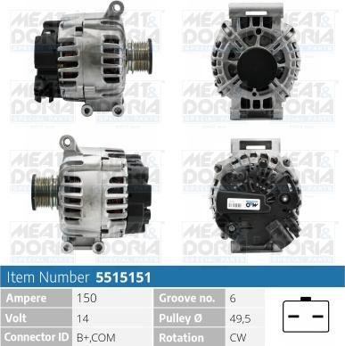 Meat & Doria 5515151 - Generator / Alternator aaoparts.ro