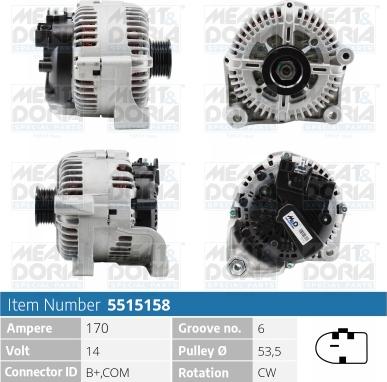 Meat & Doria 5515158 - Generator / Alternator aaoparts.ro