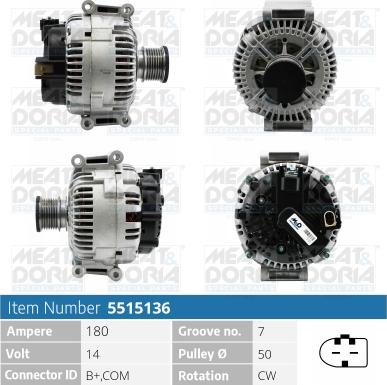 Meat & Doria 5515136P - Generator / Alternator aaoparts.ro