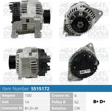 Meat & Doria 5515172 - Generator / Alternator aaoparts.ro