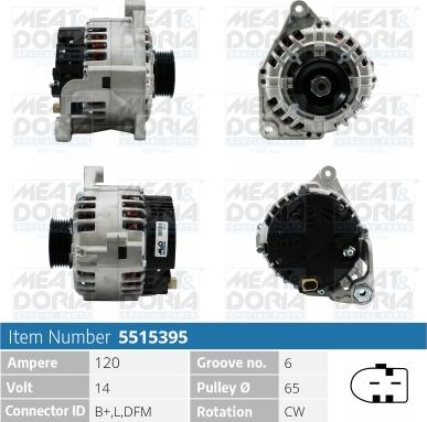 Meat & Doria 5515395 - Generator / Alternator aaoparts.ro
