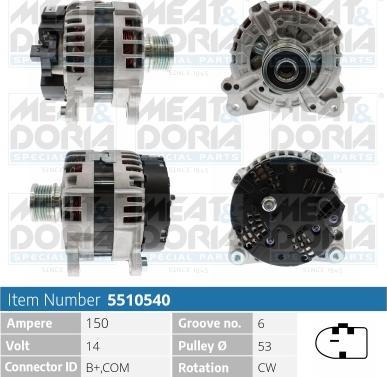 Meat & Doria 5510540 - Generator / Alternator aaoparts.ro