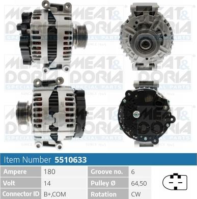 Meat & Doria 5510633 - Generator / Alternator aaoparts.ro