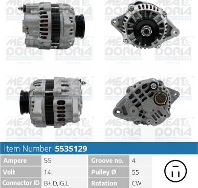 Meat & Doria 5535129 - Generator / Alternator aaoparts.ro