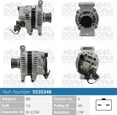 Meat & Doria 5535348 - Generator / Alternator aaoparts.ro