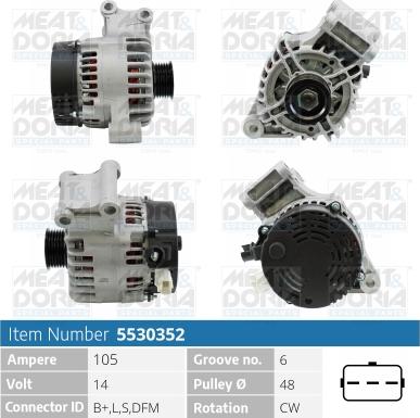 Meat & Doria 5530352 - Generator / Alternator aaoparts.ro