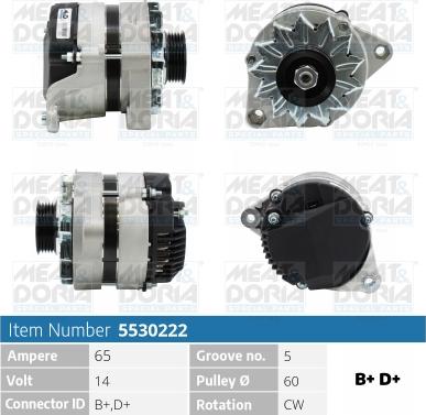 Meat & Doria 5530222 - Generator / Alternator aaoparts.ro