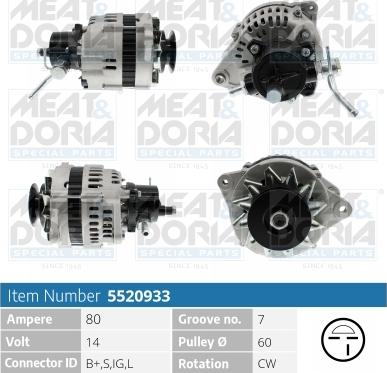 Meat & Doria 5520933 - Generator / Alternator aaoparts.ro