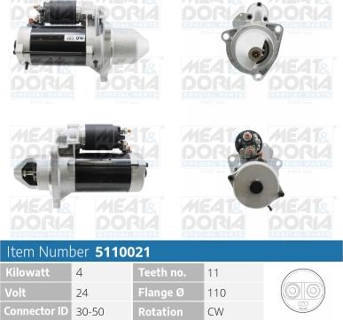 Meat & Doria 5110021 - Starter aaoparts.ro