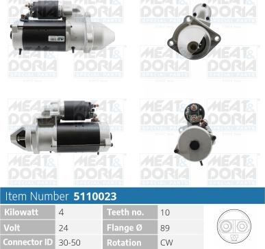 Meat & Doria 5110023 - Starter aaoparts.ro