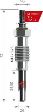 MEHA AUTOMOTIVE MH70100 - Bujie incandescenta aaoparts.ro