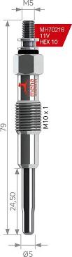 MEHA AUTOMOTIVE MH70216 - Bujie incandescenta aaoparts.ro