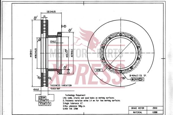 Meritor MBR5025 - Disc frana aaoparts.ro