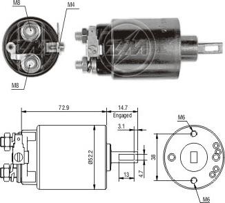 Messmer ZM684 - Solenoid, electromotor aaoparts.ro