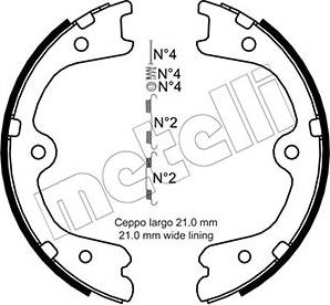 Metelli 53-0297K - Set saboti frana, frana de mana aaoparts.ro