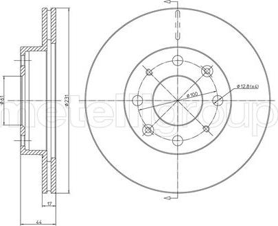 Metelli 23-0176 - Disc frana aaoparts.ro