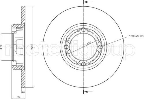 Metelli 23-1048C - Disc frana aaoparts.ro