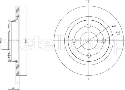 Metelli 23-1846C - Disc frana aaoparts.ro