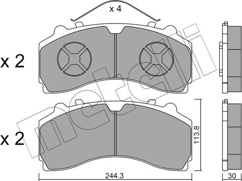 Metelli 22-0934-0 - Set placute frana,frana disc aaoparts.ro