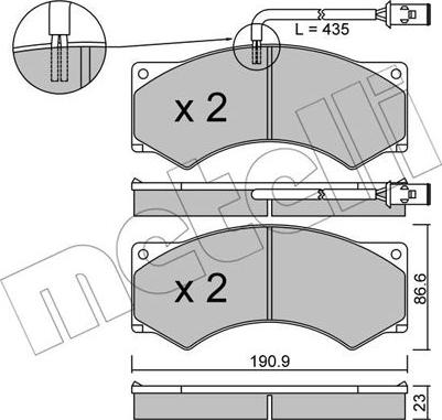 Metelli 22-0579-1 - Set placute frana,frana disc aaoparts.ro