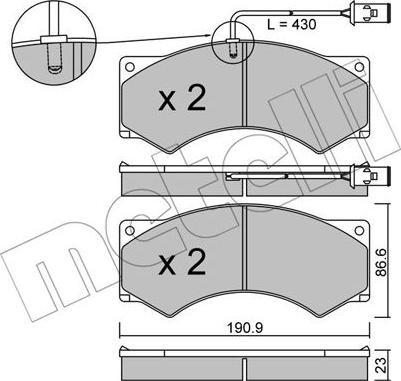 Metelli 22-0579-2 - Set placute frana,frana disc aaoparts.ro